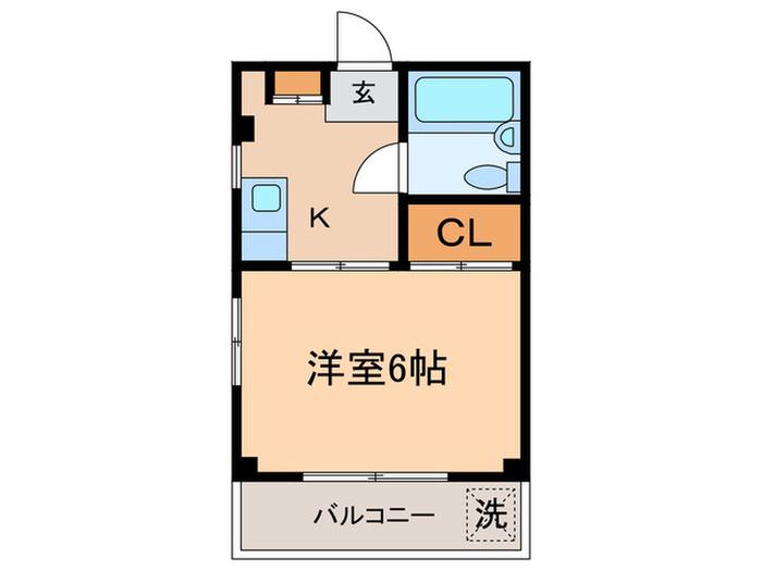 ウッディハイツ(1K/3階)の間取り写真