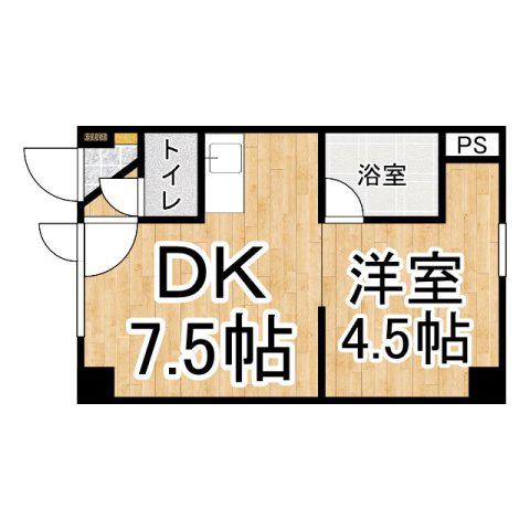 アイジョイ3(1DK/2階)の間取り写真