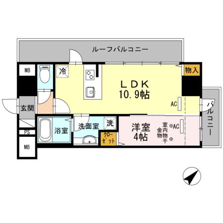 JP NOIE 早稲田 ジェーピーノイエ早稲田(1LDK/7階)の間取り写真