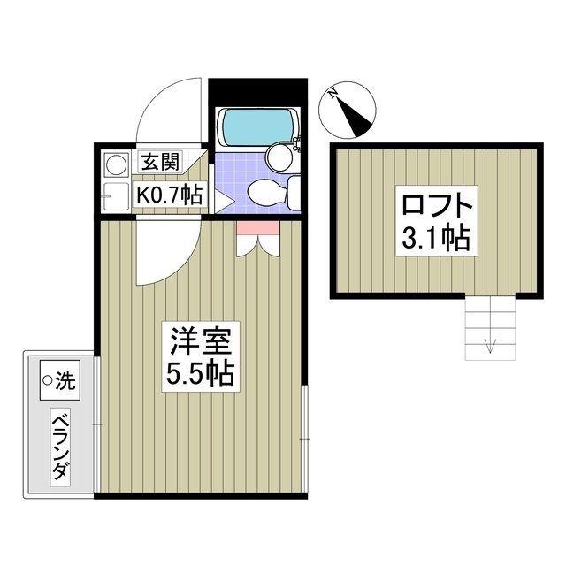 VILLEIL高松(ワンルーム/2階)の間取り写真