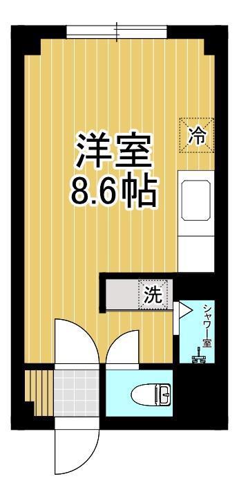 ハイツサンシャイン(ワンルーム/1階)の間取り写真