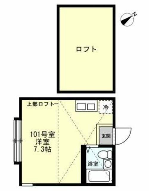 ジェンマーノ生麦(ワンルーム/1階)の間取り写真