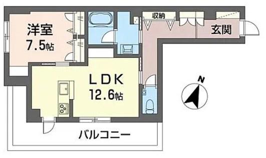 シャーメゾン牟礼(1LDK/3階)の間取り写真