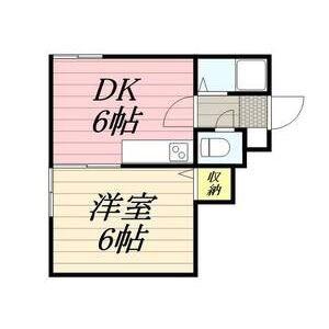 ベッツ北24(1DK/2階)の間取り写真