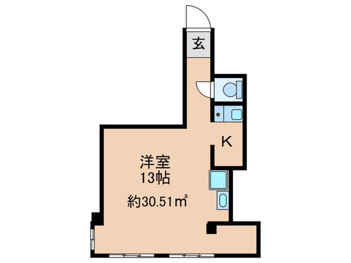 第2白井ビル(1K/3階)の間取り写真