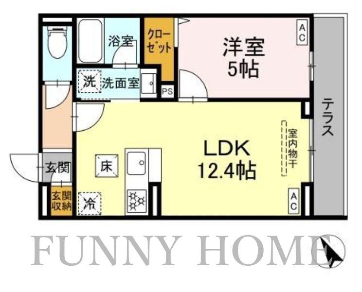セレスティア桜上水(1LDK/1階)の間取り写真