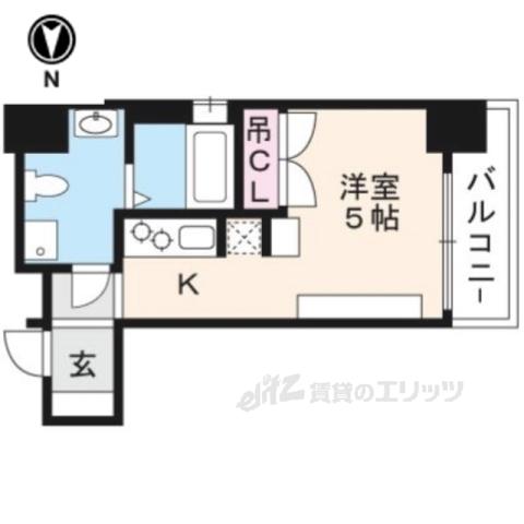 DELEAD京都東洞院(1K/8階)の間取り写真