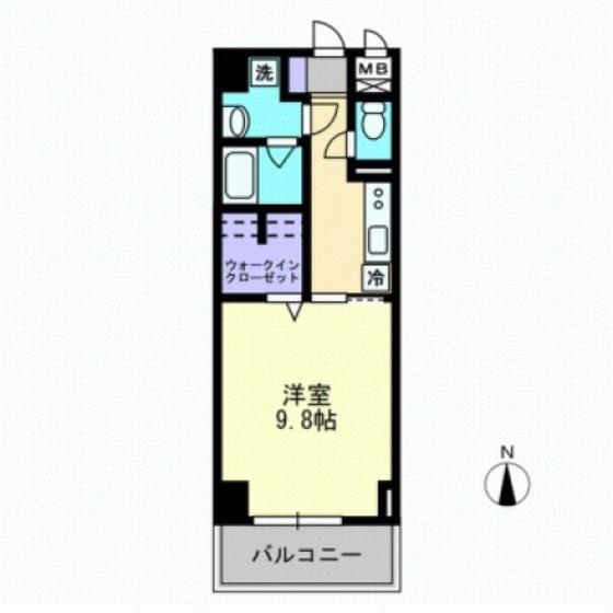 ハアラン表町(1K/11階)の間取り写真