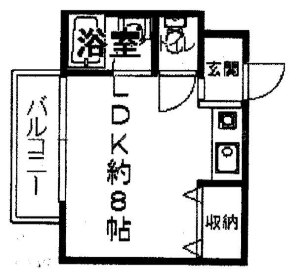ヴィラージュ久宝園(ワンルーム/3階)の間取り写真