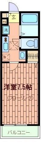 シティーパル赤羽(1K/2階)の間取り写真