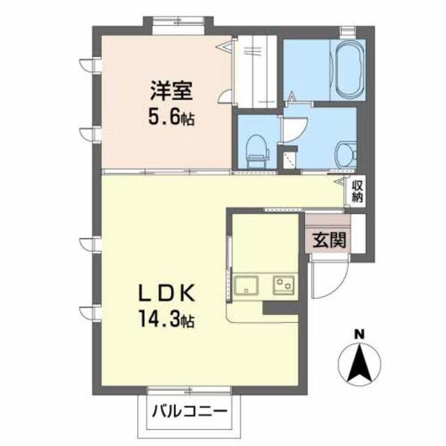 シャーメゾン・ヤマト(1LDK/2階)の間取り写真