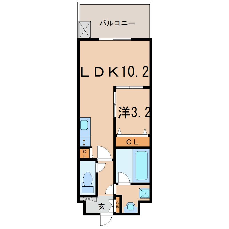 パークレジデンス江坂(1LDK/4階)の間取り写真