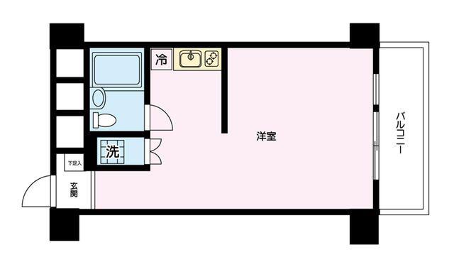 秀和恵比寿レジデンス(1DK/2階)の間取り写真