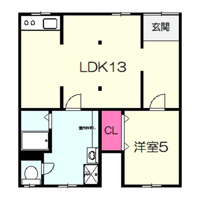 メビウス南花田ハイツ(1LDK/1階)の間取り写真