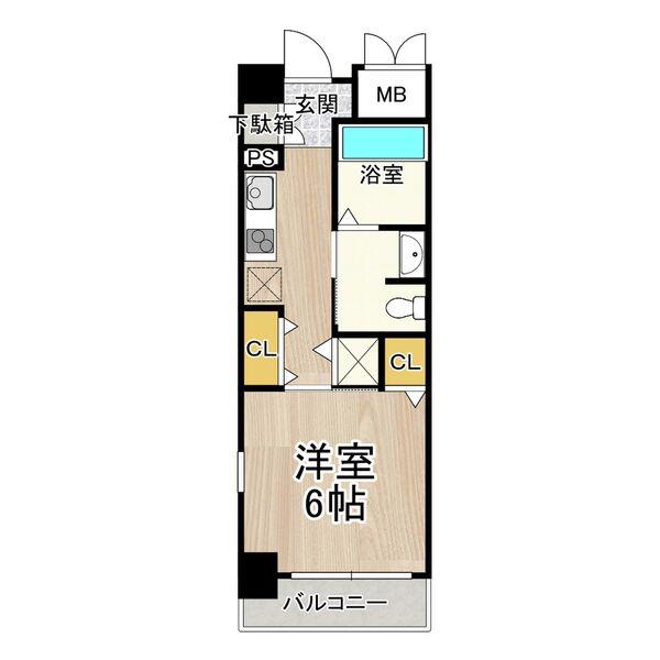CITYSPIRE靭公園(1K/4階)の間取り写真