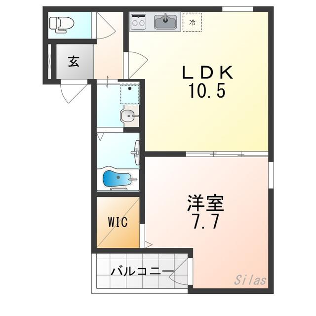 フジパレス今川公園V番館(1LDK/3階)の間取り写真