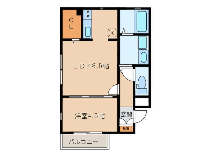 ベルメゾン昭代エスト(1LDK/3階)の間取り写真
