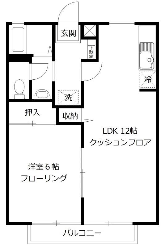 コーポランジュ(1LDK/2階)の間取り写真