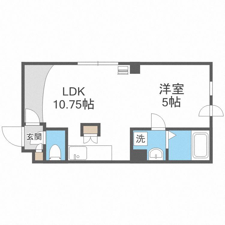 DUE CASA COMODO(1LDK/4階)の間取り写真