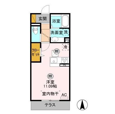 エクシブ(ワンルーム/1階)の間取り写真