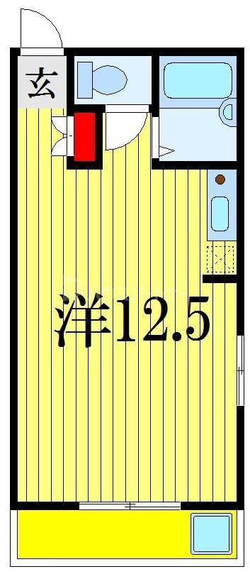 佐久間ハイツ北本町(ワンルーム/2階)の間取り写真