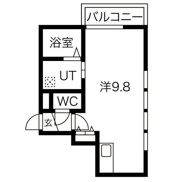 BIPPLE(ワンルーム/3階)の間取り写真