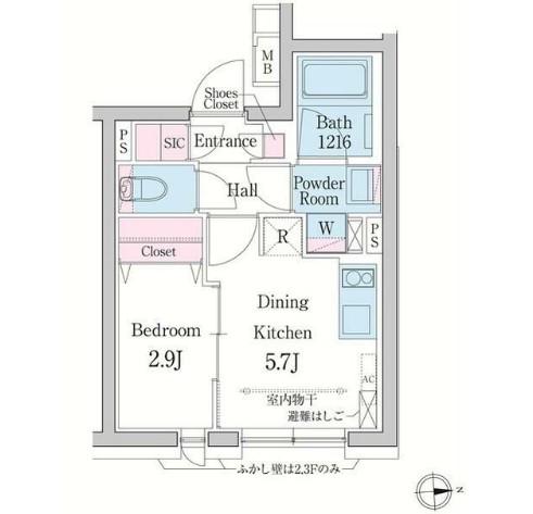 デュオメゾン渋谷(1DK/3階)の間取り写真