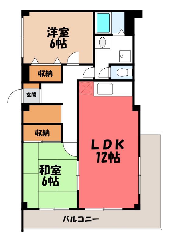 ファミール2000 B(2LDK/3階)の間取り写真