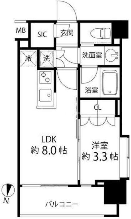 リリエンベルグ目白壱番館(1LDK/2階)の間取り写真