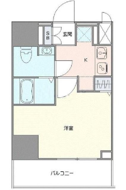 ジェノヴィア草加(1K/4階)の間取り写真