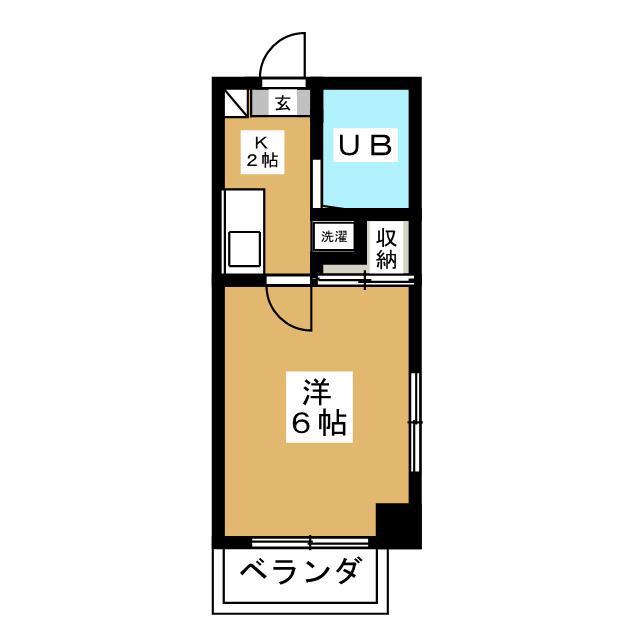 ドゥエリング等々力(1K/2階)の間取り写真
