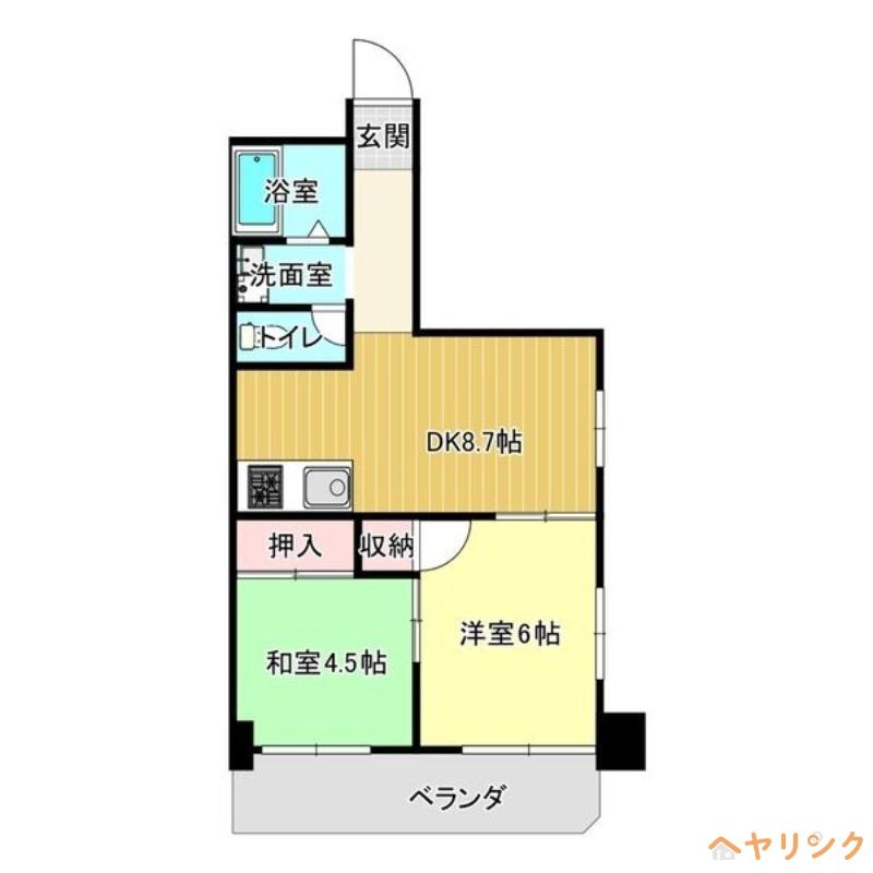 イーストヒル寺山(2DK/2階)の間取り写真