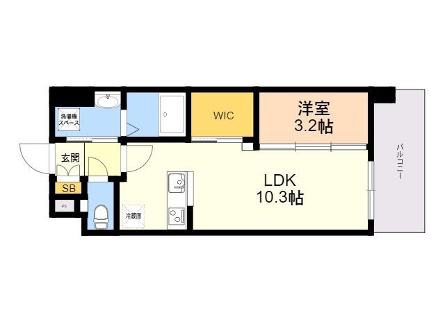 TASUKI PLAN 井相田(1LDK/6階)の間取り写真