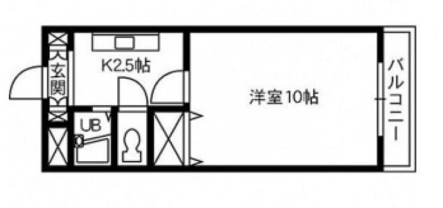 パルミラ田中(1DK/2階)の間取り写真