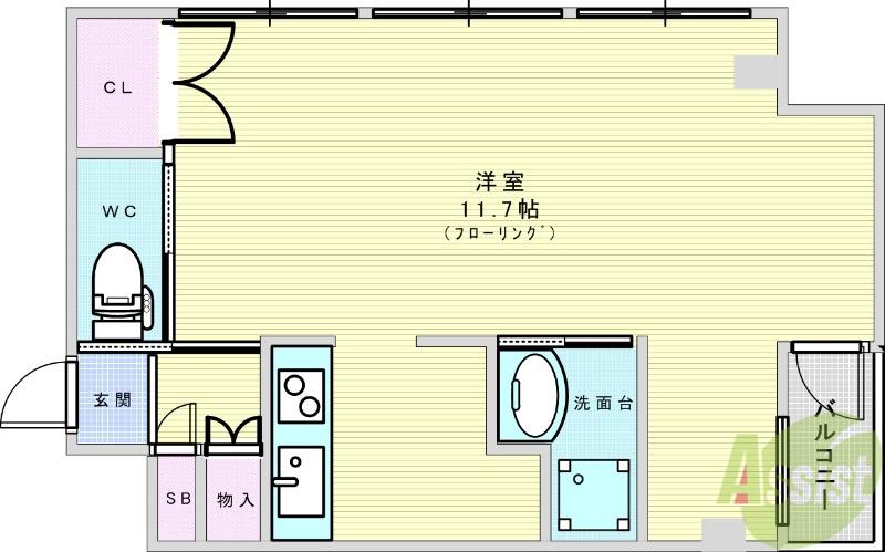 YOSOZAEMON(1K/2階)の間取り写真