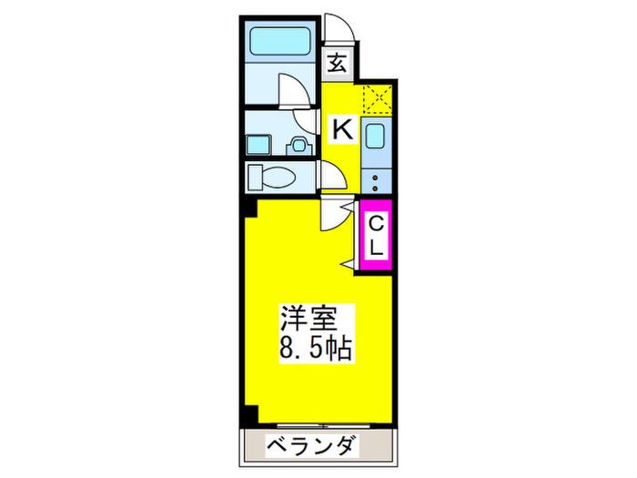 プレシャスYM(1K/1階)の間取り写真
