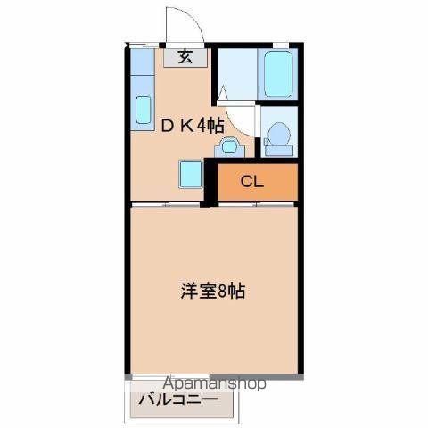 月見ヶ丘サンハイツ(1K/1階)の間取り写真