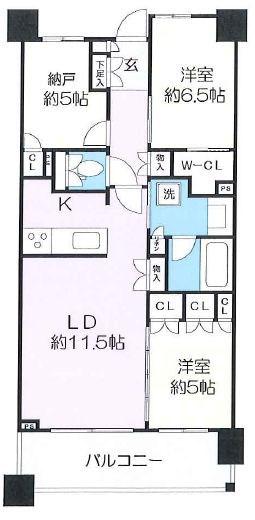 クリオレジダンス横濱ベイサイド(2SLDK/10階)の間取り写真