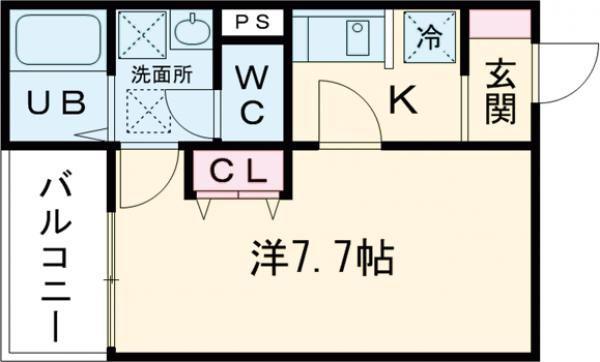 FSTYLE東大阪吉松(1K/1階)の間取り写真