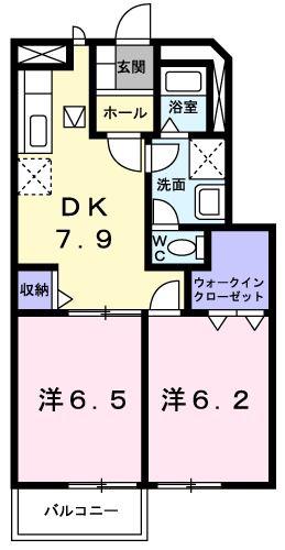 さくらんぼハイツII(2DK/1階)の間取り写真