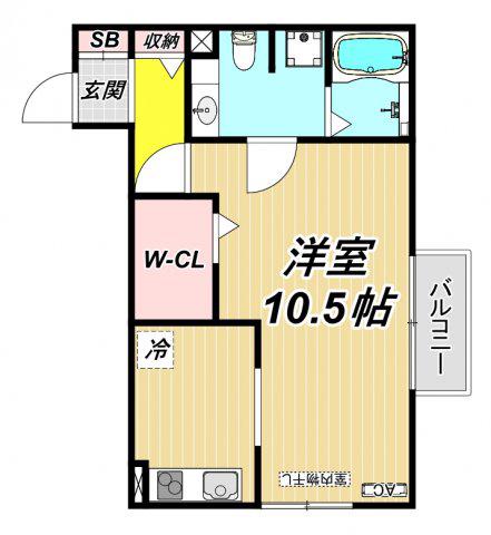 リバブル南町(ワンルーム/2階)の間取り写真
