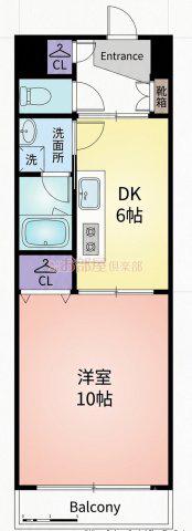 メゾンド梨花II(1DK/1階)の間取り写真