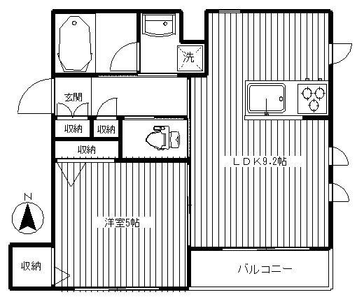 フェリシード(1LDK/2階)の間取り写真