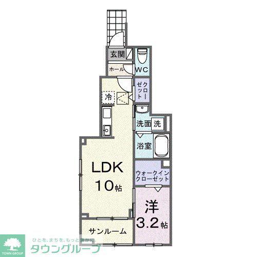 エテルノ アルドール(1LDK/1階)の間取り写真