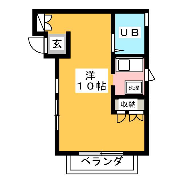 西武池袋線 ひばりケ丘駅(東京) 徒歩6分 2階建 築37年(1K/2階)の間取り写真