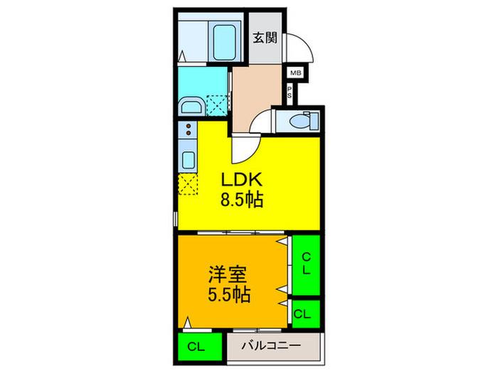 フジパレス高石駅南II番館(1LDK/1階)の間取り写真