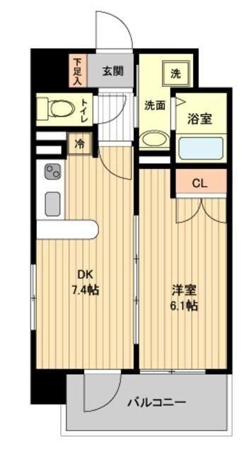 レジディア仙台原ノ町(1DK/8階)の間取り写真