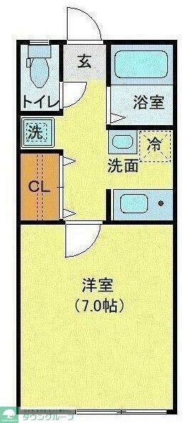 ヴィレッタ花園(1K/2階)の間取り写真