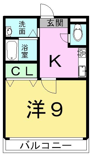 クィーンズマンション光の森(1K/4階)の間取り写真