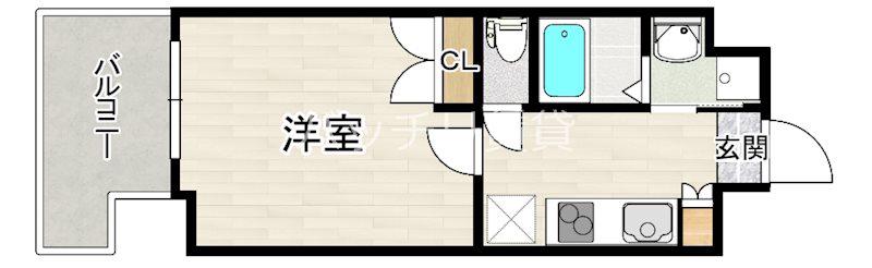 NO.111CLUBORIENTBLD(1K/3階)の間取り写真
